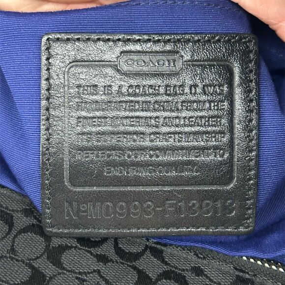 Coach Women's Black Canvas & Leather Tote Bag with Dust Bag EUC - Picture 12 of 16